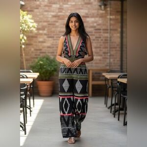 Elevenses by Anthropologie Tribal Print Jumpsuit Size 4/p C